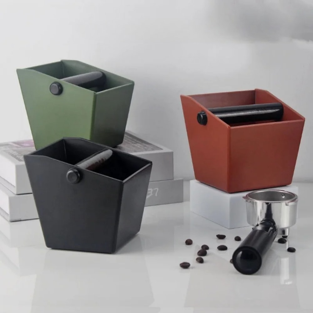 Espresso Knock Box Coffee Grounds Container with Non Slip Base and Durable ABS Design