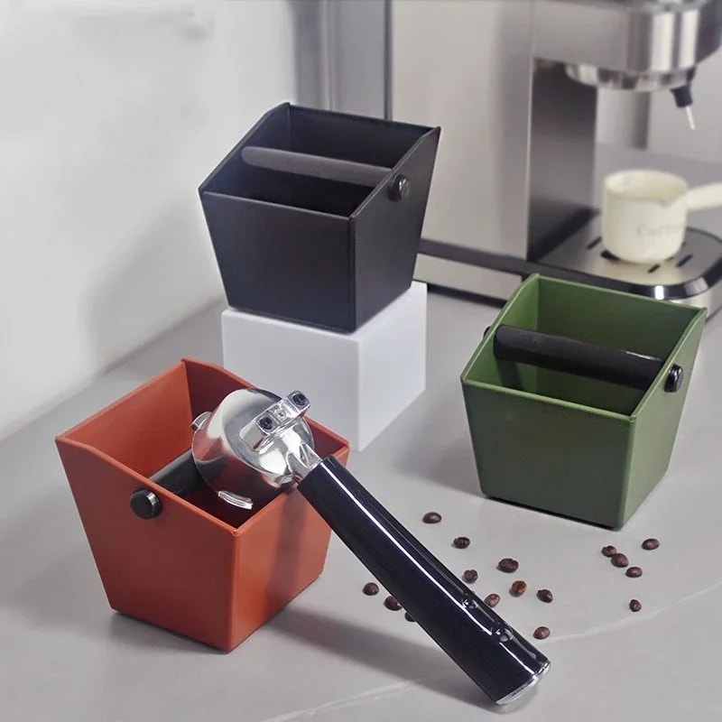 Espresso Knock Box Coffee Grounds Container with Non Slip Base and Durable ABS Design