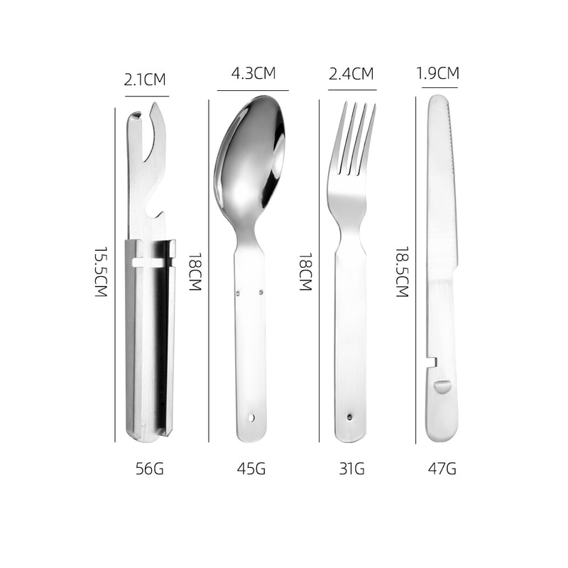 Portable Camping Cutlery Set Stainless Steel Multifunctional Fork Spoon Knife Combo