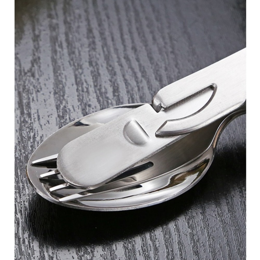 Portable Camping Cutlery Set Stainless Steel Multifunctional Fork Spoon Knife Combo