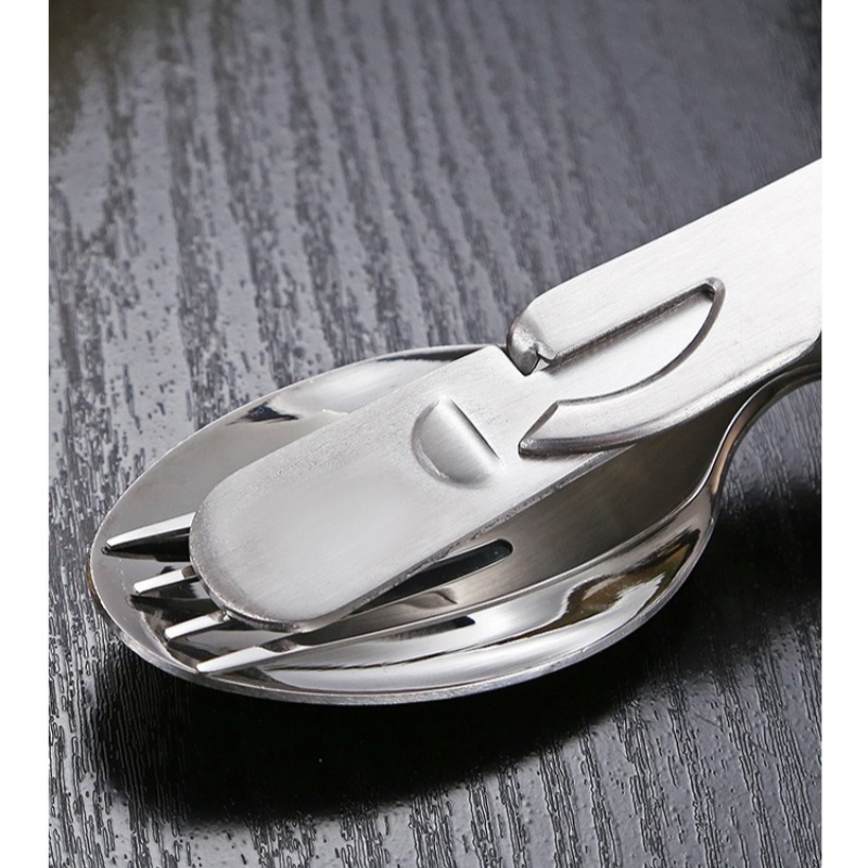 Portable Camping Cutlery Set Stainless Steel Multifunctional Fork Spoon Knife Combo