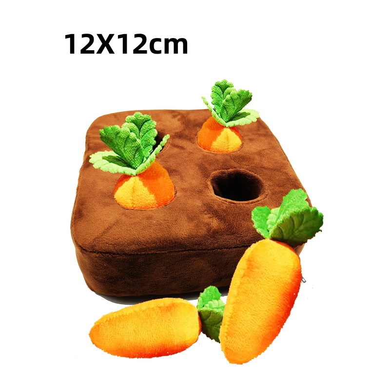 Interactive Dog Puzzle Toy Carrot Snuffle Feeding Plush For Enrichment Chewers 6
