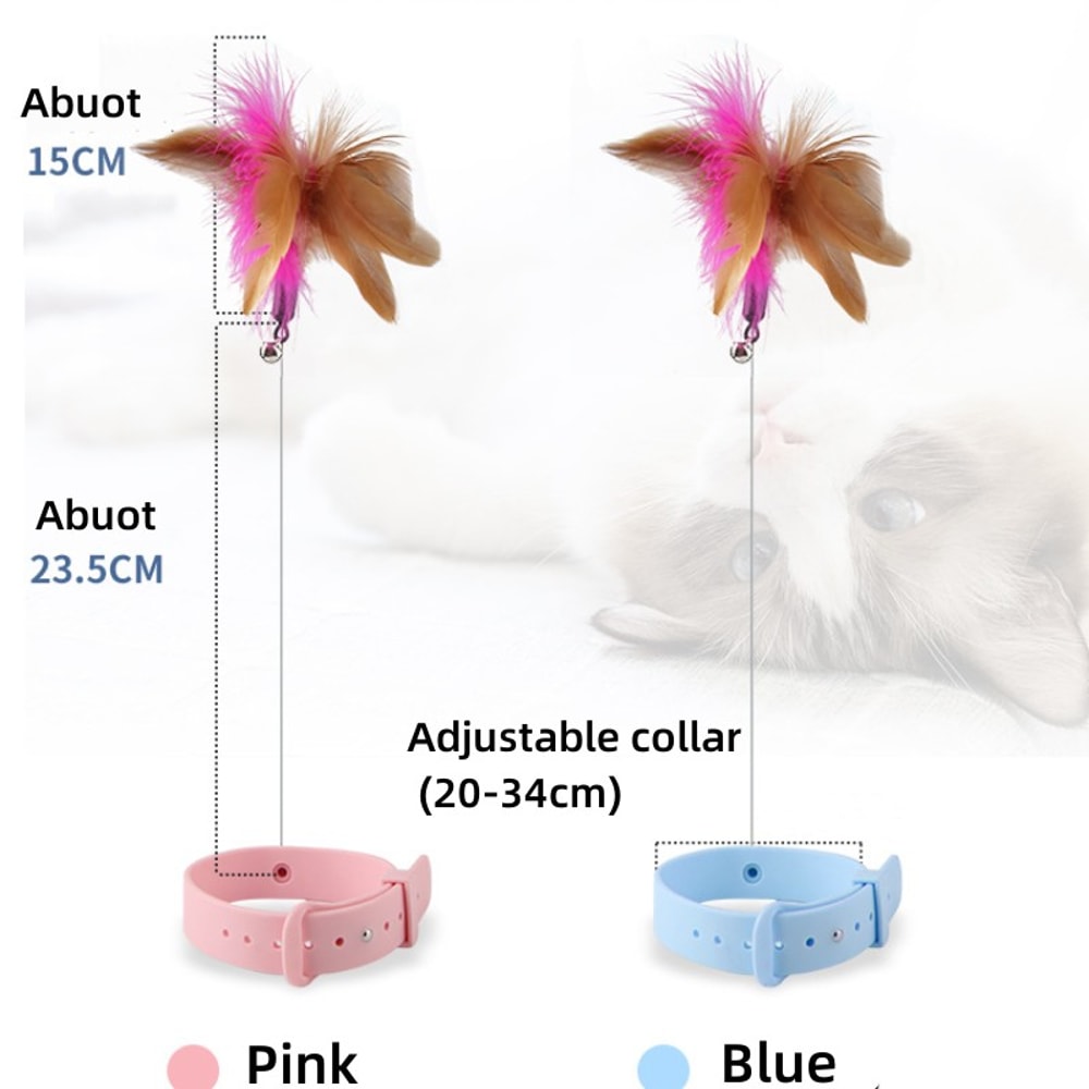 Interactive Feather Cat Wand Toy with Bell Teaser for Active Play and Training