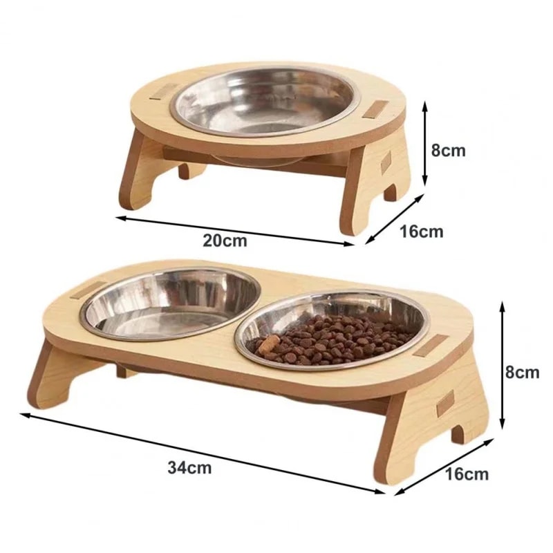 Double Cat Bowl Raised Stand Anti Knock Non Spill Pet Feeder For Cats And Small Dogs 5