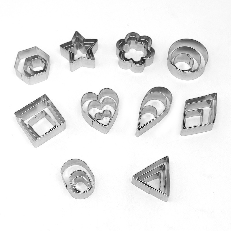 Piece Mini Cookie Cutters Set Stainless Steel Fondant and Biscuit Molds
