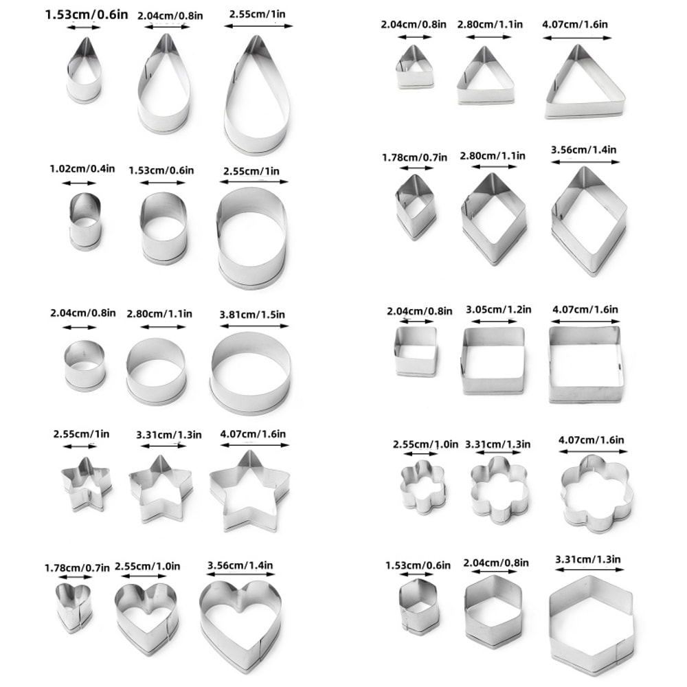 Piece Mini Cookie Cutters Set Stainless Steel Fondant and Biscuit Molds