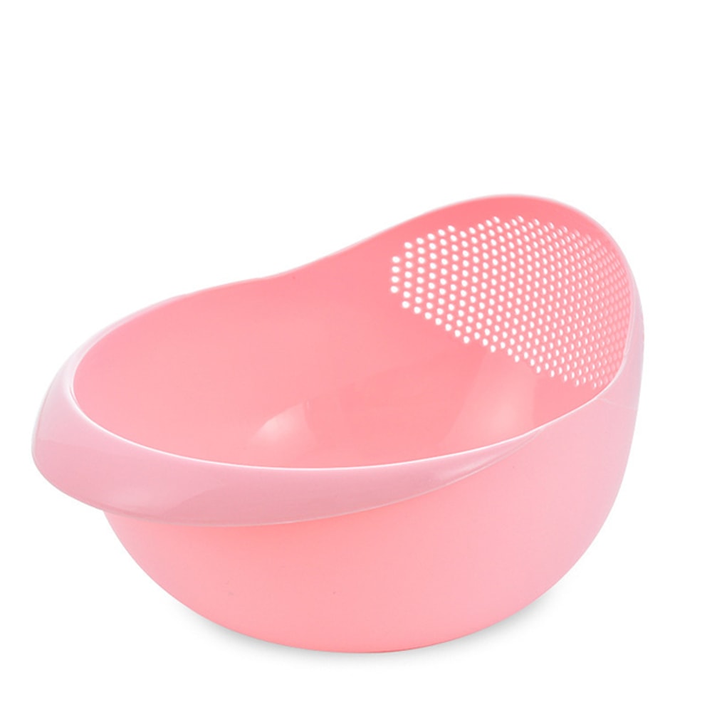 Multi Use Rice Washing Bowl With Drain Holes Durable Kitchen Colander For Fruits Veggies 5