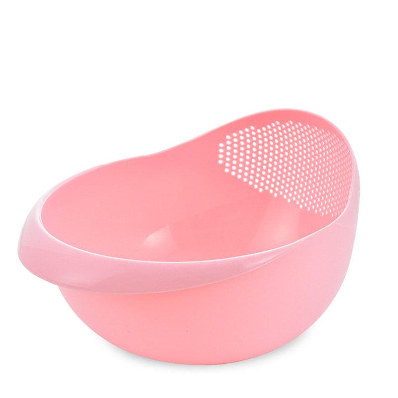 Multi Use Rice Washing Bowl With Drain Holes Durable Kitchen Colander For Fruits Veggies 5