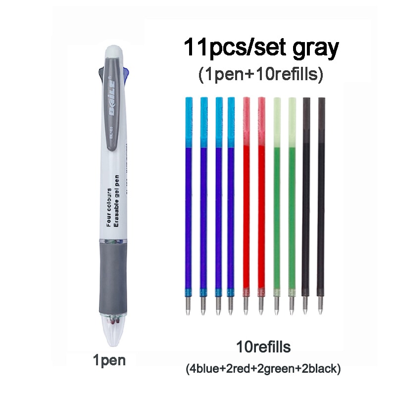 Multicolor Erasable Pen with Refillable Ink Smooth Writing Gel Pen