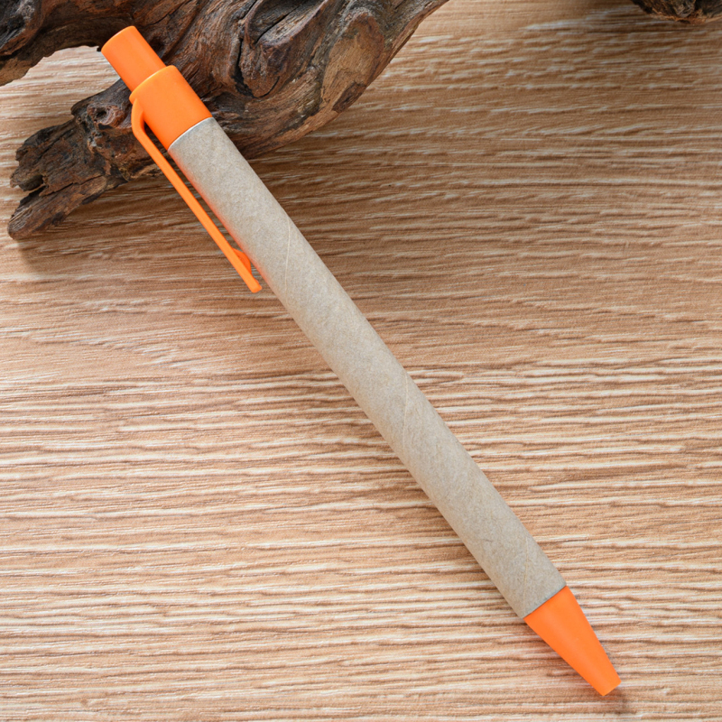 Eco Friendly Recycled Kraft Paper Pens Set Colorful Retractable Ballpoint Pens for Office & School