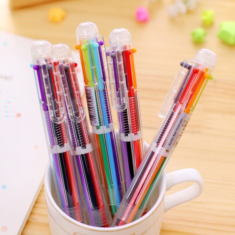 Color Multi Function Ballpoint Pen Smooth Writing Pen for School Office