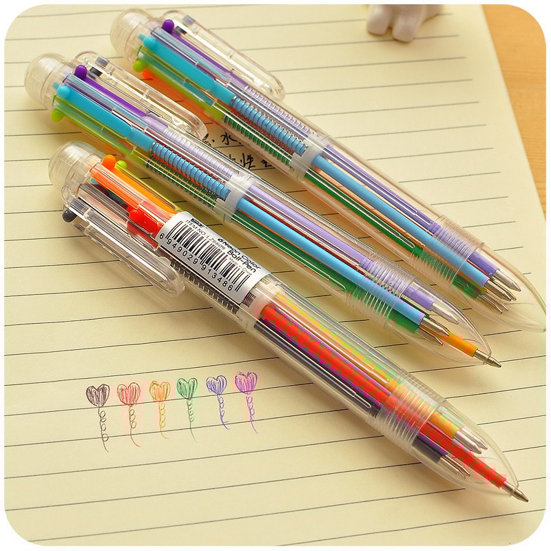 Color Multi Function Ballpoint Pen Smooth Writing Pen for School Office