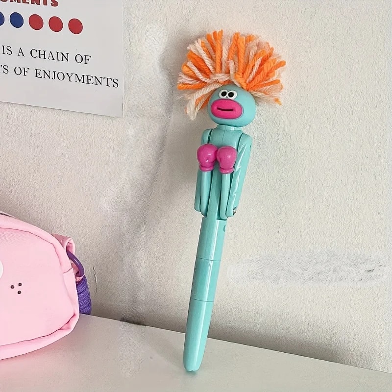 Funny Boxing Stress Relief Pen Cartoon Big Mouth Ballpoint Desk Toy Gift