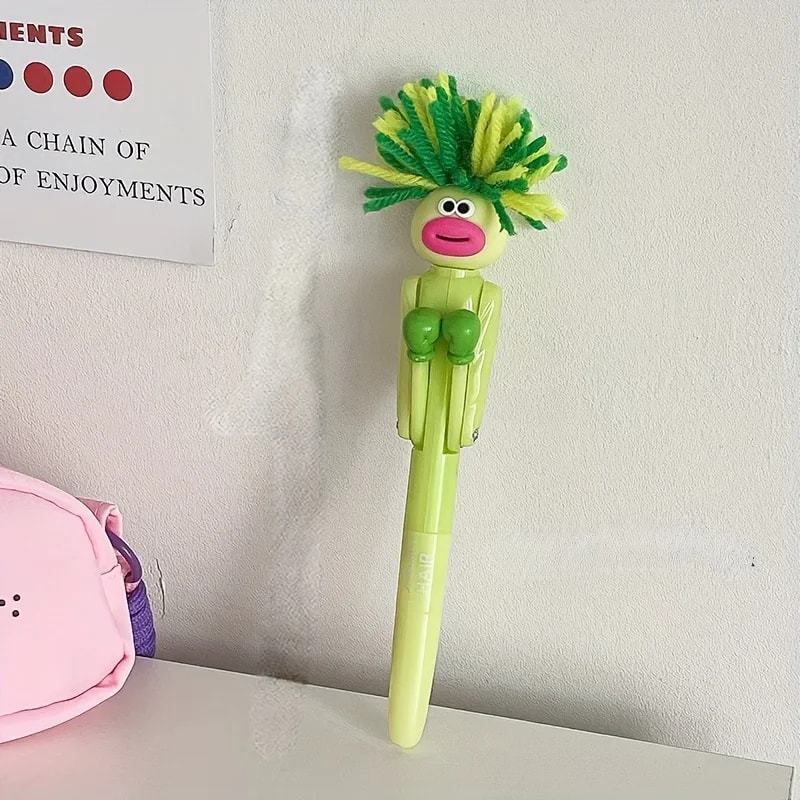 Funny Boxing Stress Relief Pen Cartoon Big Mouth Ballpoint Desk Toy Gift