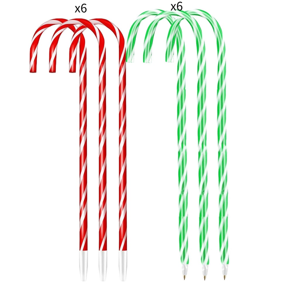Festive Candy Cane Ballpoint Pens Set Christmas Writing Gift Set