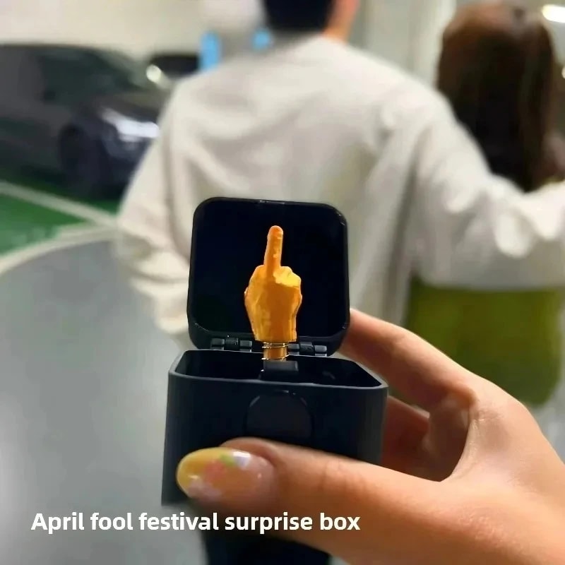 Funny Desk Decor Middle Finger Box Hilarious Gag Gift Novelty Office Prank 3
