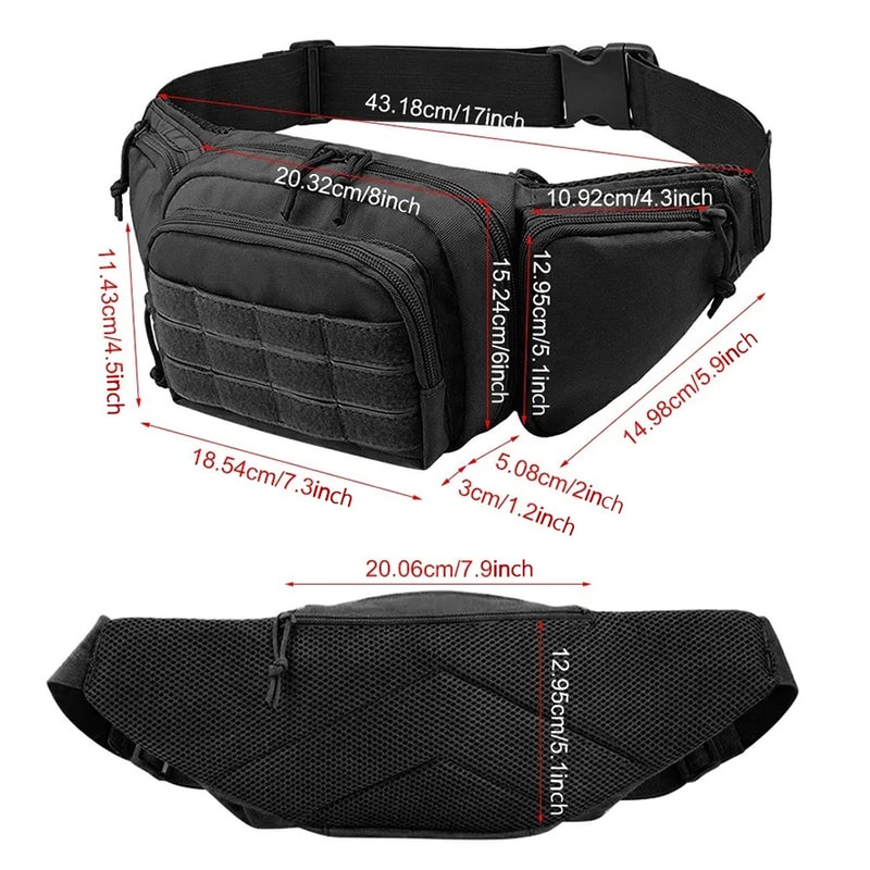 Stealth Outdoor Waist Bag for Men Hidden Hands Free Gear Storage