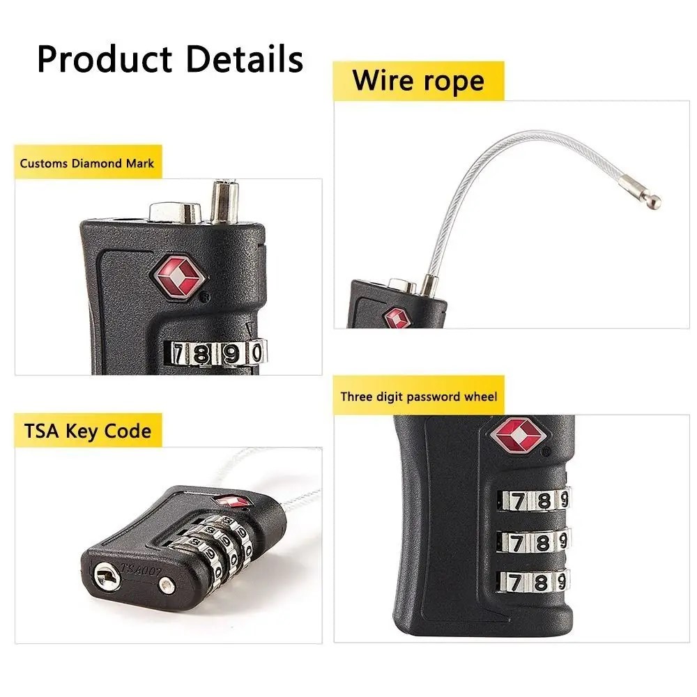 Premium TSA Travel Lock with Digit Combination Durable Zinc Alloy Luggage Lock