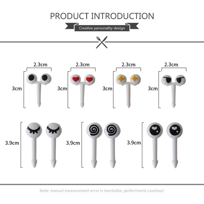 Kawaii Cartoon Eyes Bento Box Picks Set Cute Food Picks for Lunch Snacks & Party Decor