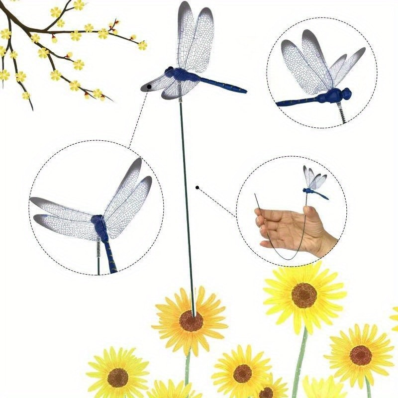 Colorful Dragonfly Garden Decor Stakes Outdoor Yard Ornaments 1