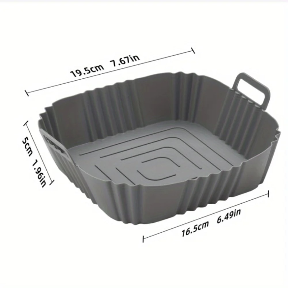 Reusable Silicone Air Fryer Liner Non Stick Basket Mat For Easy Clean Cooking 1