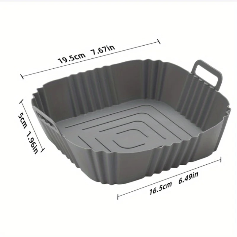 Reusable Silicone Air Fryer Liner Non Stick Basket Mat For Easy Clean Cooking 1