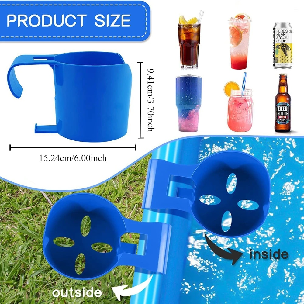 Floating Pool Cup Holder Tray with Soap Hook Multi Slot pool cup holder Organizer