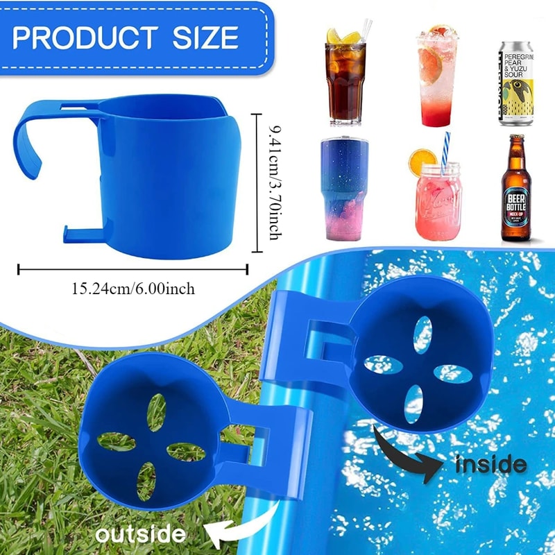 Floating Pool Cup Holder Tray with Soap Hook Multi Slot pool cup holder Organizer