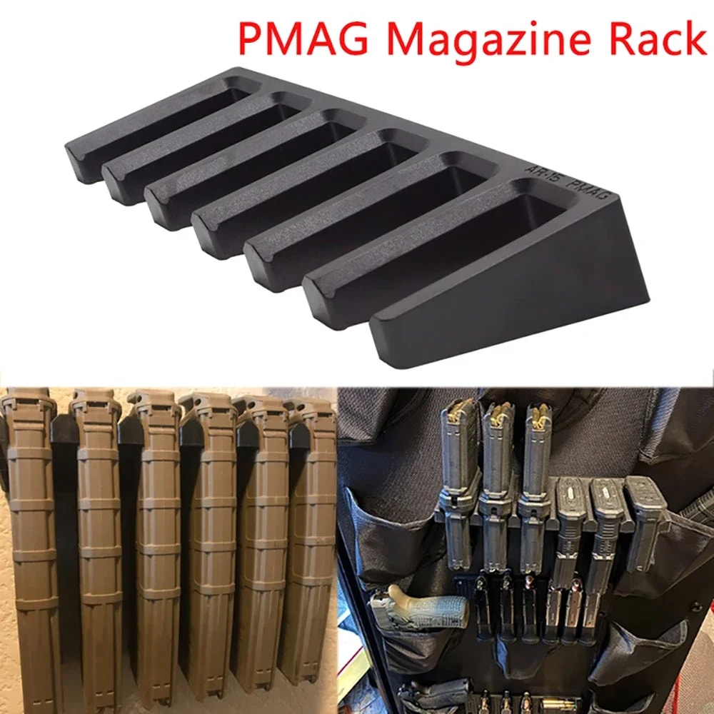 Magazine Wall Mount 6 Slot Tactical Ammo Clip Holder Rack