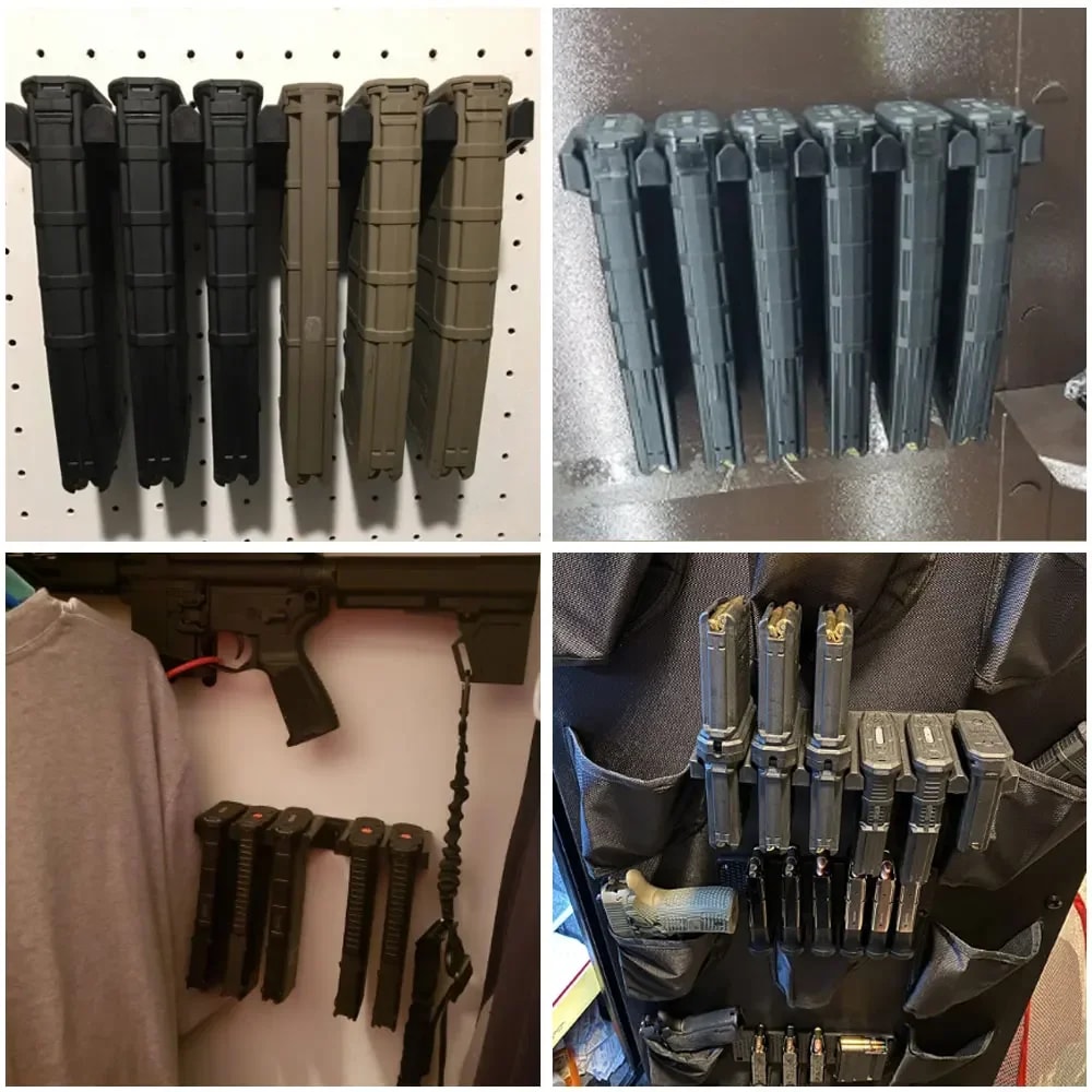 Magazine Wall Mount 6 Slot Tactical Ammo Clip Holder Rack