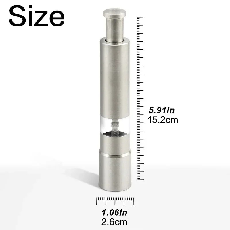 Thumb Press Manual Pepper Grinder Portable Stainless Steel Spice Mill For Salt And Pepper 4