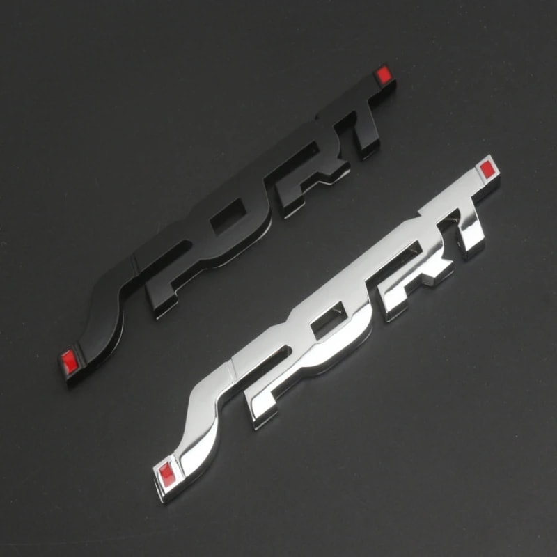 Chrome Car Emblem Sticker Racing Sport Letter Badge for Auto Trunk Styling