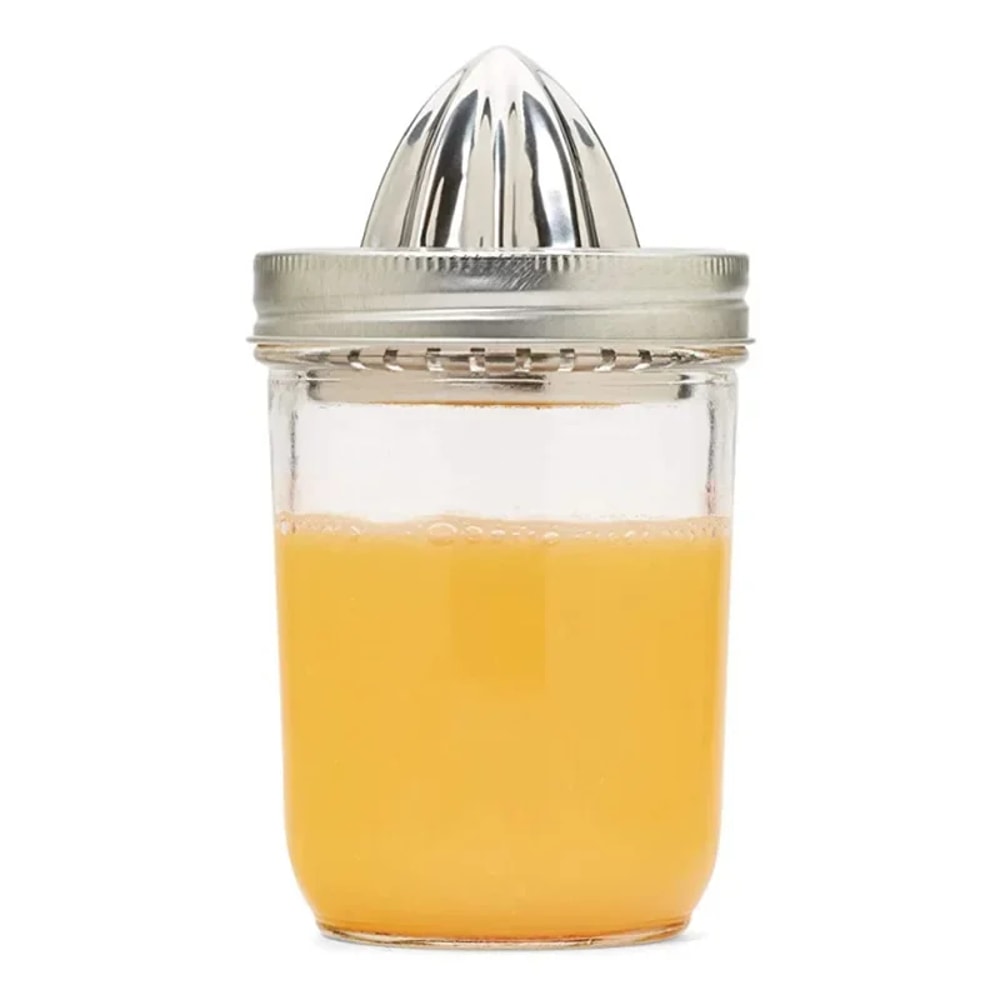 Stainless Steel Mason Jar Citrus Juicer Lid Wide Mouth Lemon Squeezer