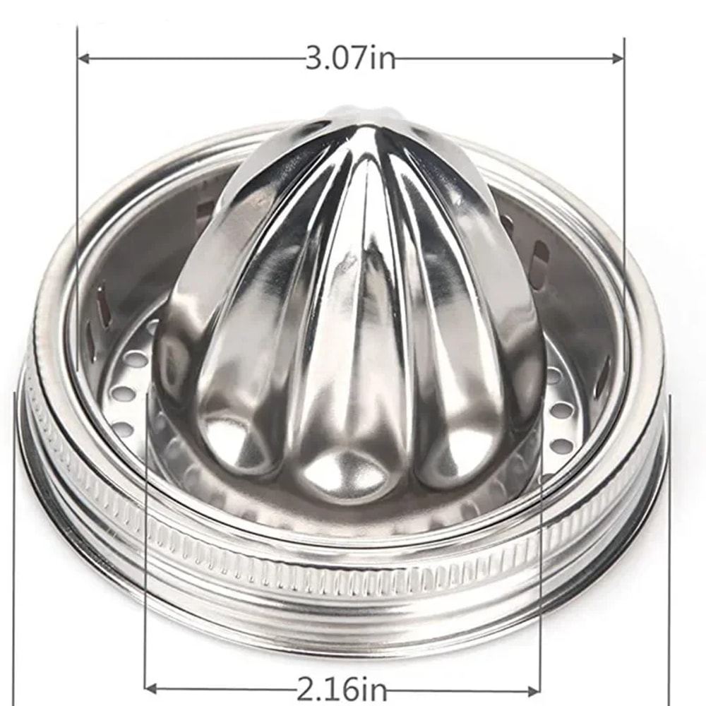 Stainless Steel Mason Jar Citrus Juicer Lid Wide Mouth Lemon Squeezer