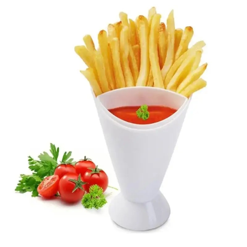 French Fries Cup with Sauce Holder Snack Serving Cup