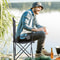 Portable Folding Camping Chair with Armrests for Beach Fishing and Outdoor Relaxation