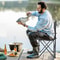 Portable Folding Camping Chair with Armrests for Beach Fishing and Outdoor Relaxation