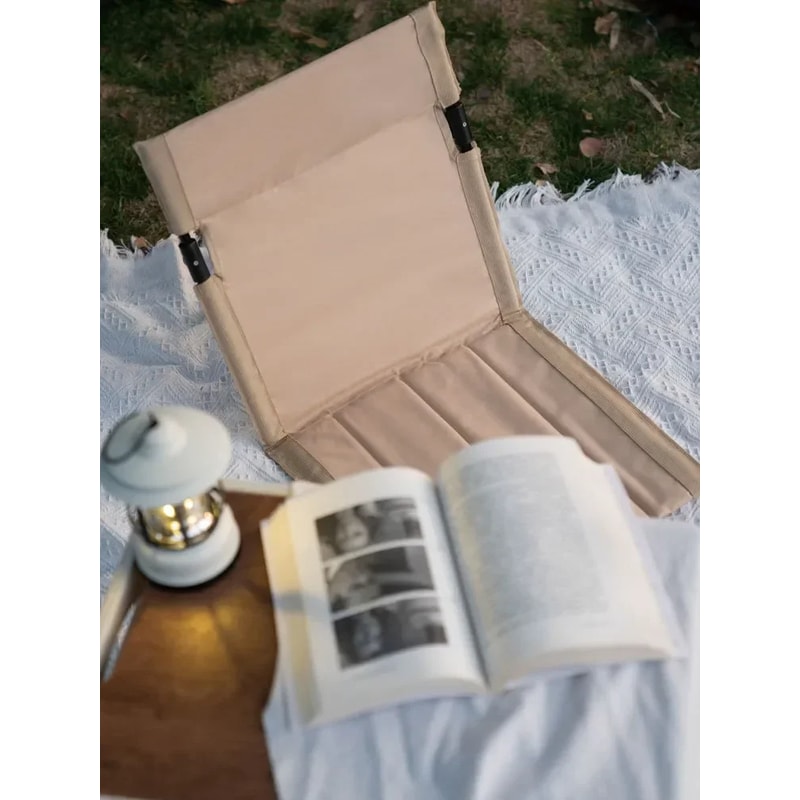 Foldable Camping Chair With Backrest Cushion Portable Outdoor Chair For Beach Picnic Garden 2