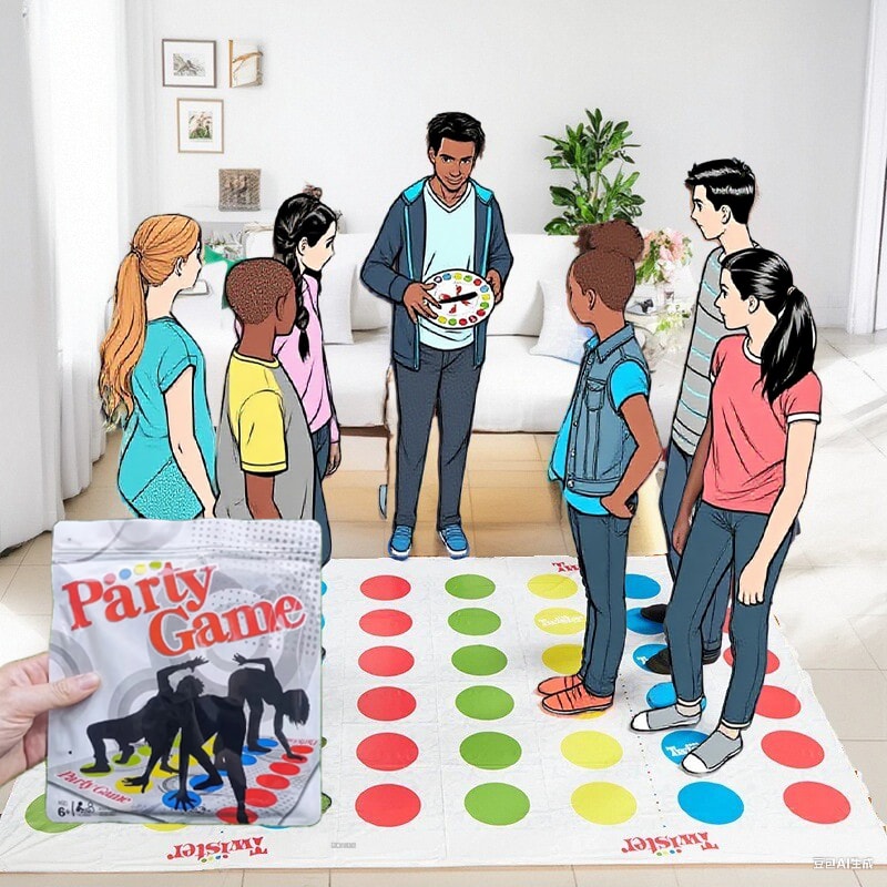 Twist & Move Party Mat Game Interactive Twister Game Mat for Kids & Family Fun