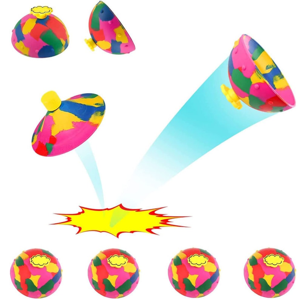 Camouflage Bounce Spin Bowl Toy for Kids Outdoor Play