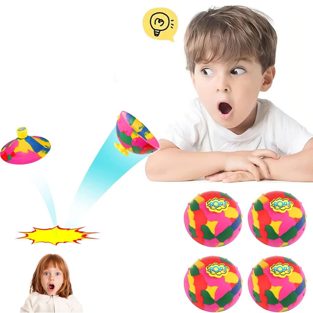 Camouflage Bounce Spin Bowl Toy for Kids Outdoor Play