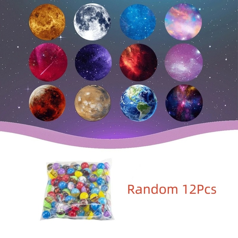 Galaxy Bounce Planet Balls Set Kids Bouncy Balls Outdoor Indoor Play Toy