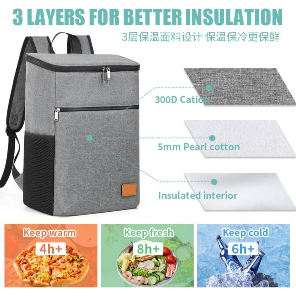 AdventurePro Insulated Cooler Backpack Leakproof Waterproof Can Capacity