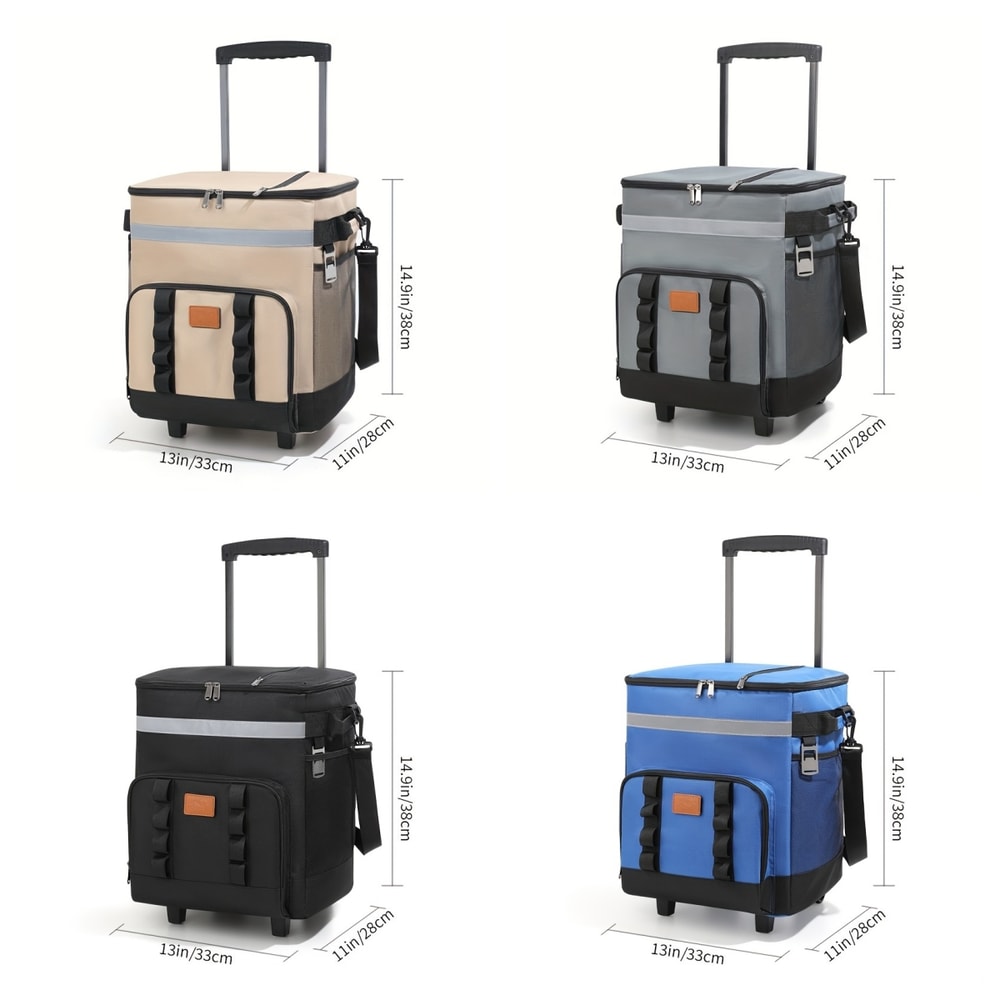 Rolling Cooler Backpack with Wheels Insulated Travel Picnic Bag