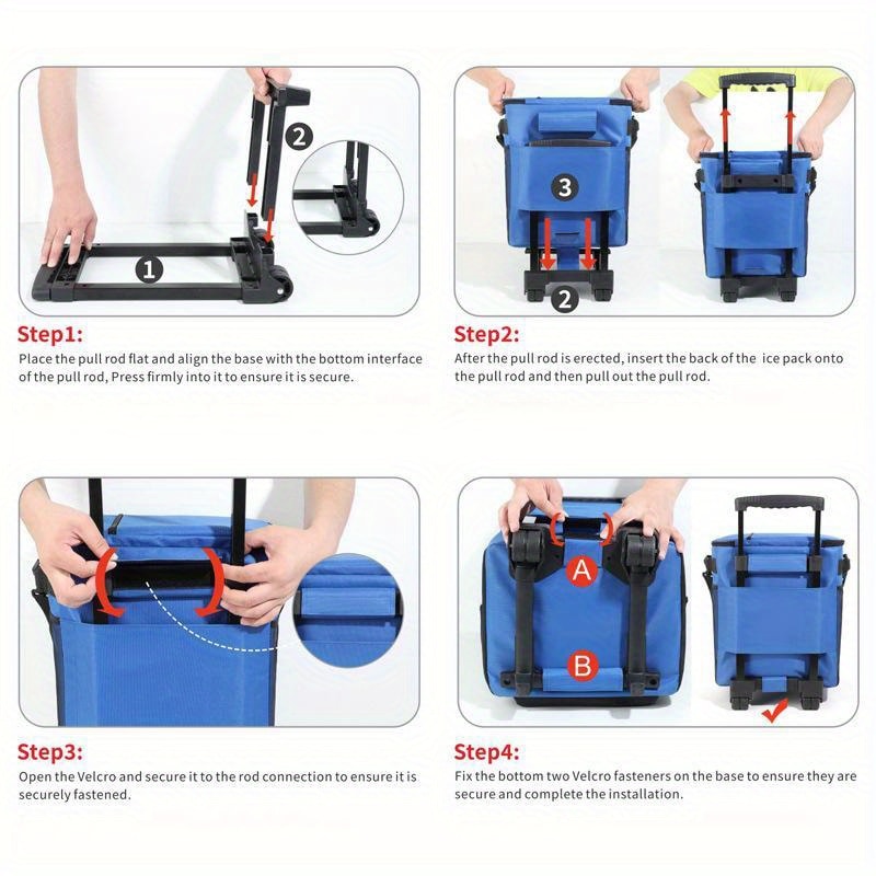 Rolling Cooler Backpack with Wheels Insulated Travel Picnic Bag