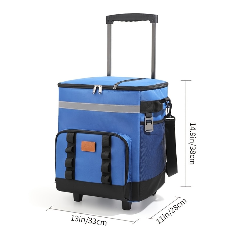 Rolling Cooler Backpack with Wheels Insulated Travel Picnic Bag
