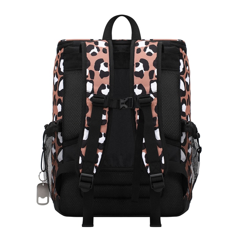 Leopard Print Insulated Cooler Backpack Waterproof Soft Cooler For Beach Picnic Hiking 1