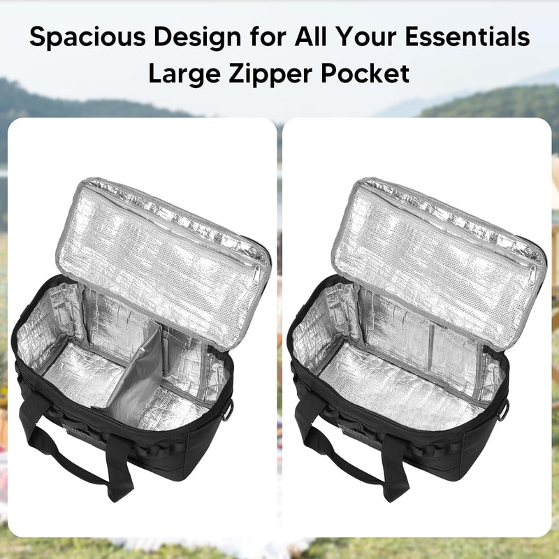 Large Capacity Insulated Cooler Lunch Bag Waterproof Foldable Outdoor Camping Food Carrier