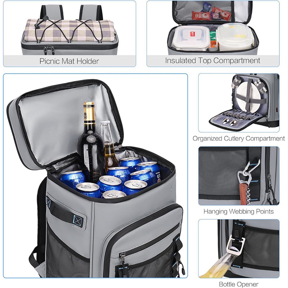 Large Waterproof Cooler Backpack Leakproof Insulated Backpack For Camping Beach Picnics 0