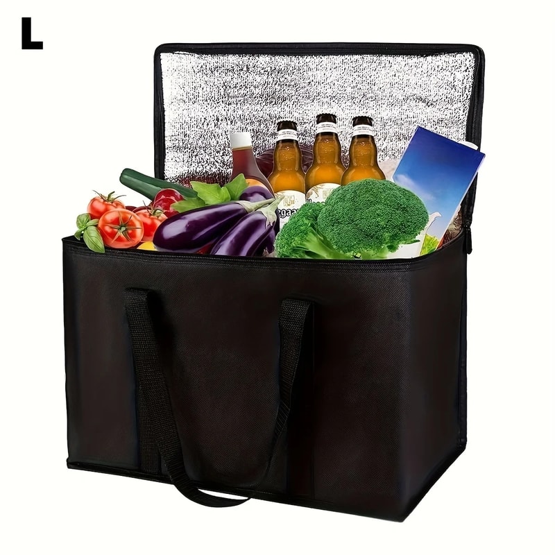 Large Insulated Grocery Tote Cooler Bag for Food Delivery & Pizza Warmer